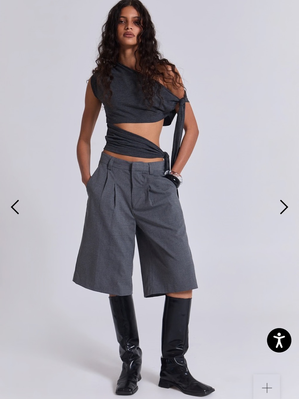 Jaded London Grey Goliath Tailored Shorts US 26 NWT Trouser Suit Pant Revolve